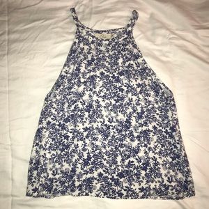 Hi Neck floral tank top